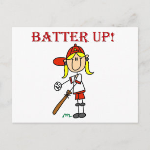 Mädchen Batter Up Baseball T-Shirts und Geschenke Postkarte