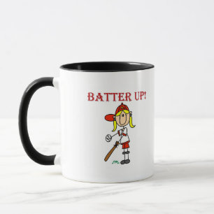 Mädchen Batter Up Baseball T-Shirts und Geschenke Tasse