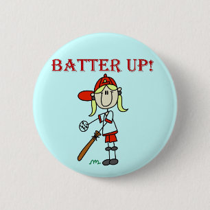Mädchen Batter Up T-Shirts und Geschenke Button