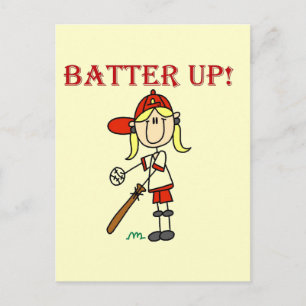 Mädchen Batter Up T-Shirts und Geschenke Postkarte