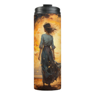 Mädchen bei Sunset Epic Art Tumbler Thermosbecher