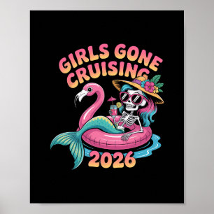 Mädchen beim Cruising 2026 Meerjungfrau Flamingo U Poster
