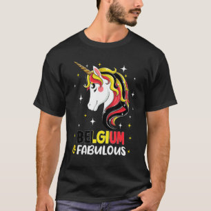 Mädchen Belgier Belgien Flagge Einhorn Frauen T-Shirt