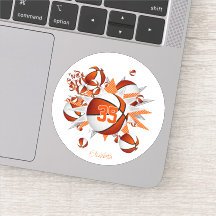 Mädchen benennen orange weiße Basketballstars