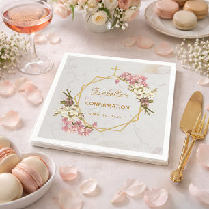 Mädchen Bestätigung Murmel Gold Rosa Orchideen Blu Serviette