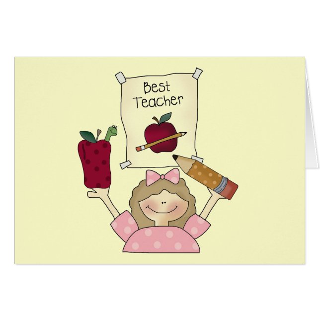 Mädchen-beste Lehrer-T-Shirts und Geschenke (Vorderseite (Horizontal))