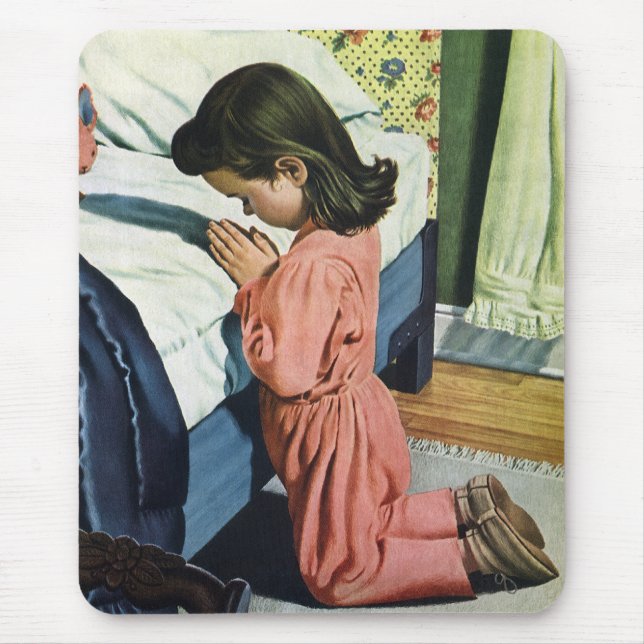 Mädchen beten zu Bedtime, das Fürstengebet Mousepad (Vorne)