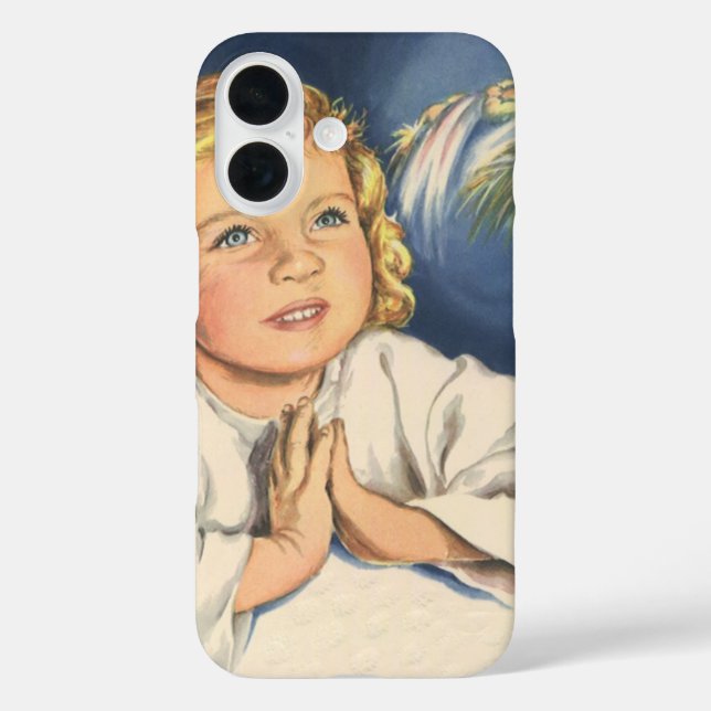 Mädchen beten zu Jesus Christus, Gebete in der Bed Case-Mate iPhone Hülle (Rückseite)