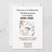 Mädchen beten zu jesus über erste Kommunion