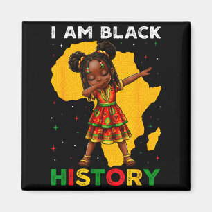 Mädchen Black History Month Afroamerikanisch Afroa Magnet