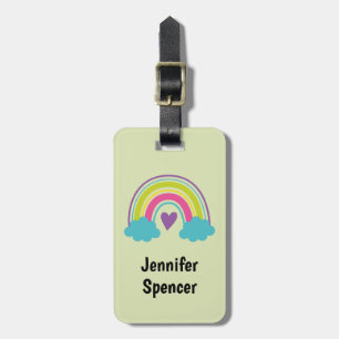 Mädchen Blassgrüner Regenbogen Gepäckanhänger
