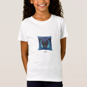 Mädchen-blauer Schmetterling SCHINKEN - Bella T-Shirt