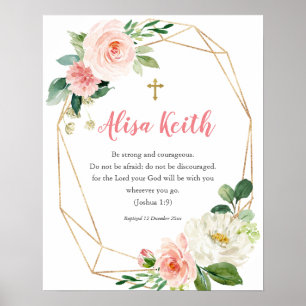 Mädchen Blumen Druckbare Taufe Geschenk Poster