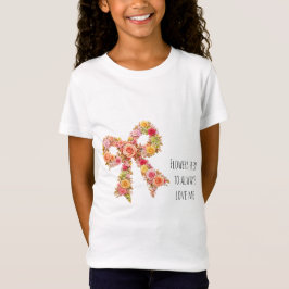 Mädchen Blumen-Schleifen-T-Shirt | Cute für Kinder T-Shirt