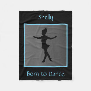 Mädchen "Born to Dance" schwarze Fleece-Decke mit  Fleecedecke