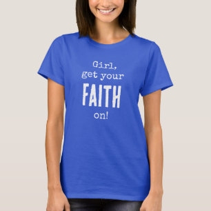 Mädchen, bring deinen Glauben zum Ausdruck! QR-Cod T-Shirt