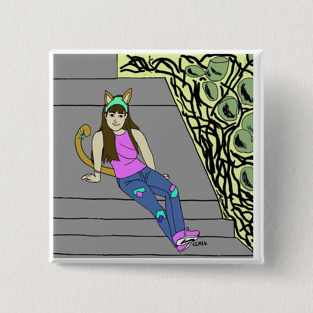 Mädchen Button (Vorderseite)