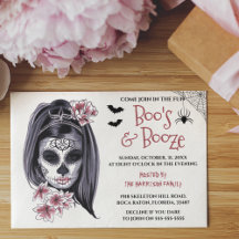 Mädchen-Buu's- und-Alkohol-Halloween-Party-Einladu
