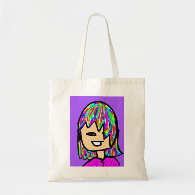 Mädchen Cartoon vor Tasche (Vorne)