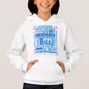 Mädchen Cheerleader Typografie in Blau und Rosa Hoodie
