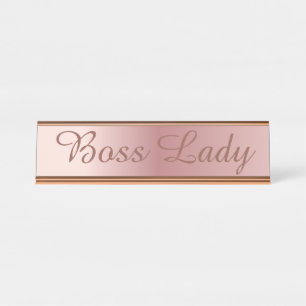 Mädchen-Chef Chef-Damen-Rose Gold Desk Sign moder Schreibtischnamensplakette