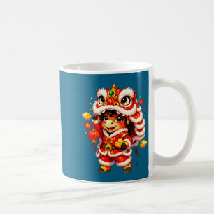 Mädchen Chinesischer Spaß Löwentanz Lunar Kaffeetasse