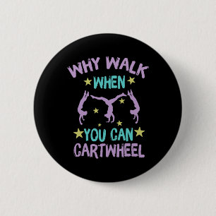 Mädchen-Cool-Cartwheel-Turnen Button