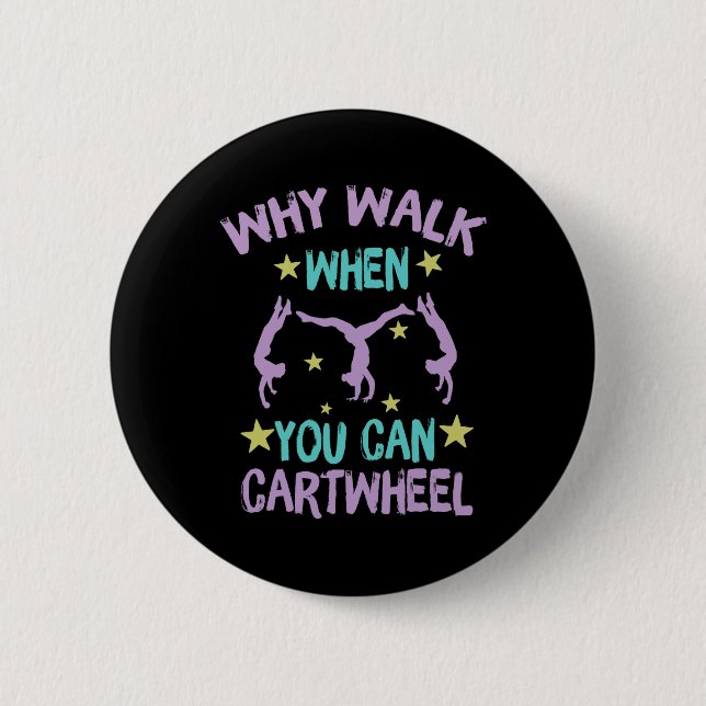 Mädchen-Cool-Cartwheel-Turnen Button (Vorderseite)