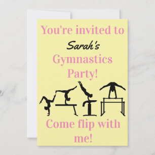 Mädchen Custom Gymnastik Geburtstagsparty Einladun