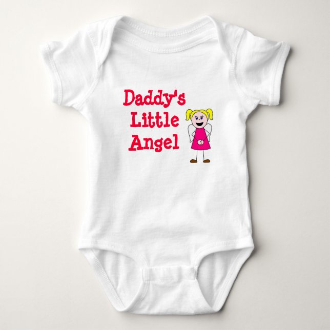 Mädchen, Daddy's Little Angel Baby Strampler (Vorderseite)