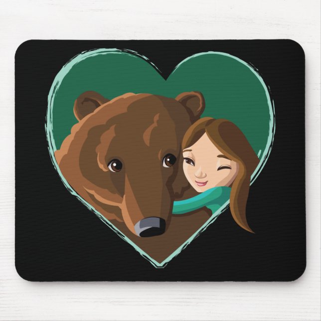 Mädchen, das Bären umarmt Mousepad (Vorne)