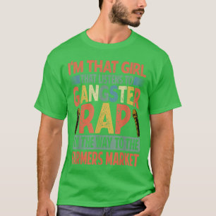 Mädchen, das den Markt für Gangster-Rap-Bauer anhö T-Shirt