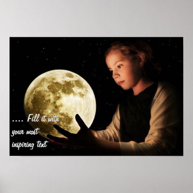 Mädchen, das den Mond anstarrt Poster (Vorne)