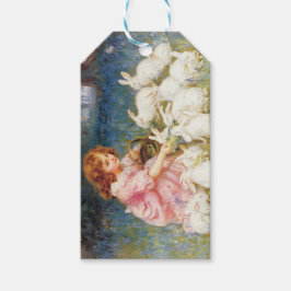 Mädchen, das die Kaninchen Füttre (von Frederick M Geschenkanhänger