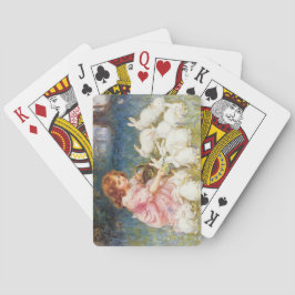 Mädchen, das die Kaninchen Füttre (von Frederick M Spielkarten