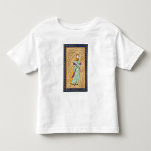 Mädchen, das ein Weinschiff und eine Birne hält, a Kleinkind T-shirt