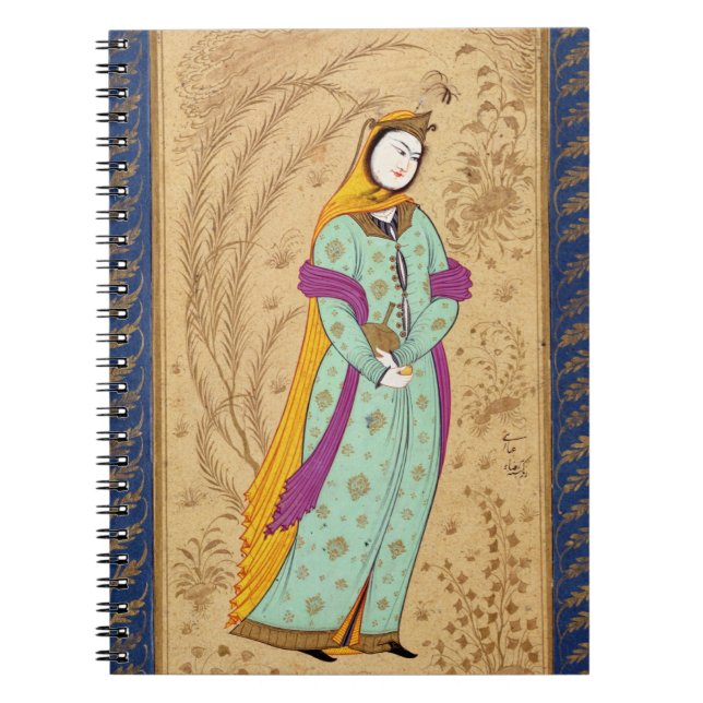 Mädchen, das ein Weinschiff und eine Birne, vom La Notizblock (Vorderseite)