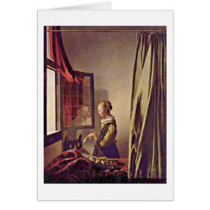 Mädchen, das einen Brief durch Johannes Vermeer