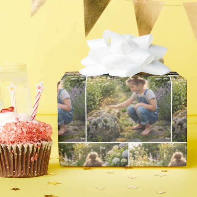 Mädchen, das einen Frosch verzaubert Geschenkpapier (Geburtstagsparty)