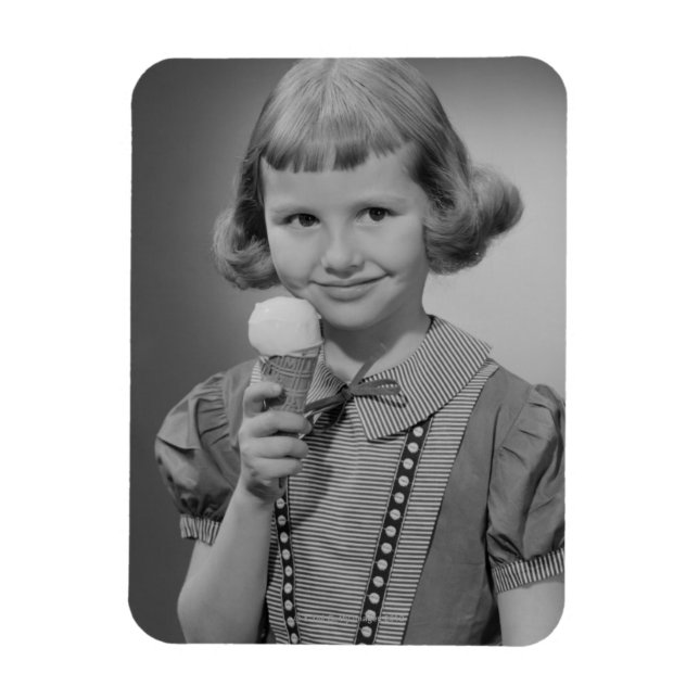 Mädchen, das Eis isst Magnet (Vertikal)