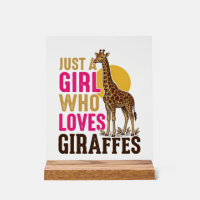 Mädchen, das Giraffen liebt Vintage-Giraffen-Shirt