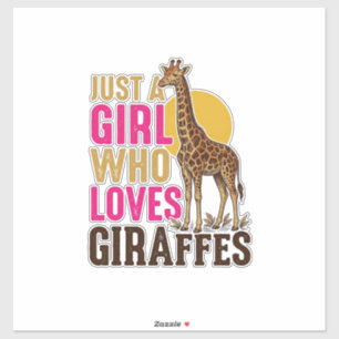 Mädchen, das Giraffen liebt Vintage-Giraffen-Shirt Aufkleber
