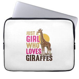 Mädchen, das Giraffen liebt Vintage-Giraffen-Shirt Laptopschutzhülle