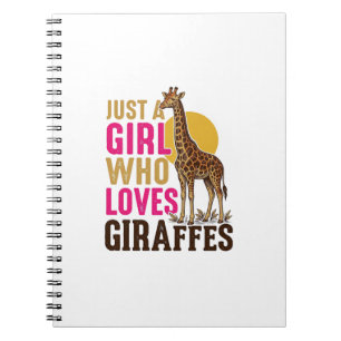 Mädchen, das Giraffen liebt Vintage-Giraffen-Shirt Notizblock