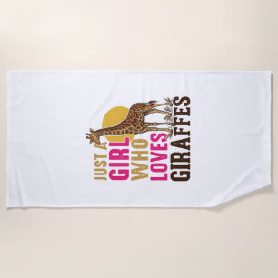 Mädchen, das Giraffen liebt Vintage-Giraffen-Shirt Strandtuch