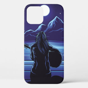 Mädchen, das Gitarre der Nachtgitarre, Mädchen, Hi Case-Mate iPhone Hülle