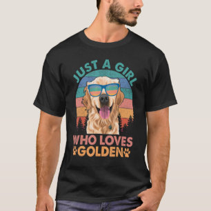 Mädchen, das Golden Retriever Hunde liebt T-Shirt