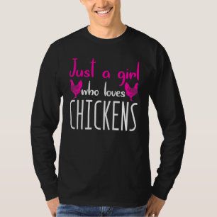 Mädchen, das Hühner-Witz-Farm-Bauernhof-Mädchen Ch T-Shirt