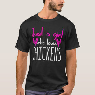 Mädchen, das Hühner-Witz-Farm-Bauernhof-Mädchen li T-Shirt
