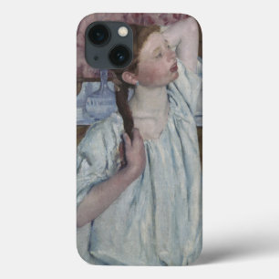 Mädchen, das ihr Haar, 1886 (Öl, vereinbart auf Case-Mate iPhone Hülle